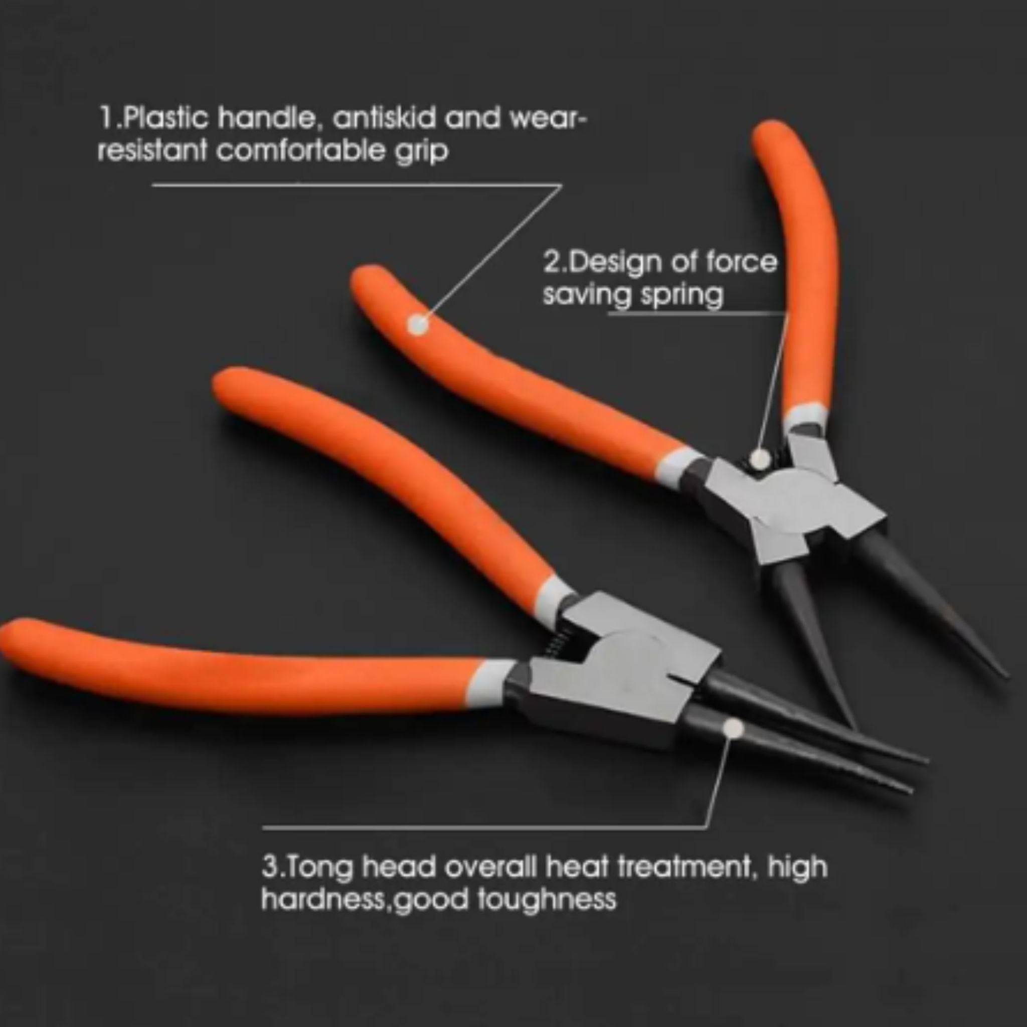 4-Piece 7″ Circlip Pliers Set | Internal, External, Bent, Straight Snap - South East Clearance Centre