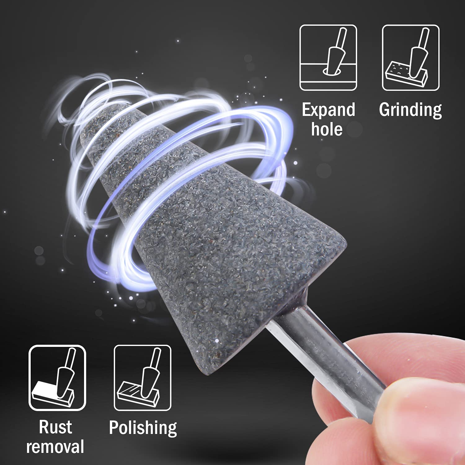 5 Piece Grinding stone Set | Rotary Grinding Bits with 1/4" Shank - South East Clearance Centre