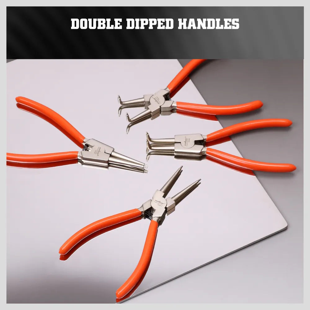 4-Piece 7″ Circlip Pliers Set | Internal, External, Bent, Straight Snap - South East Clearance Centre