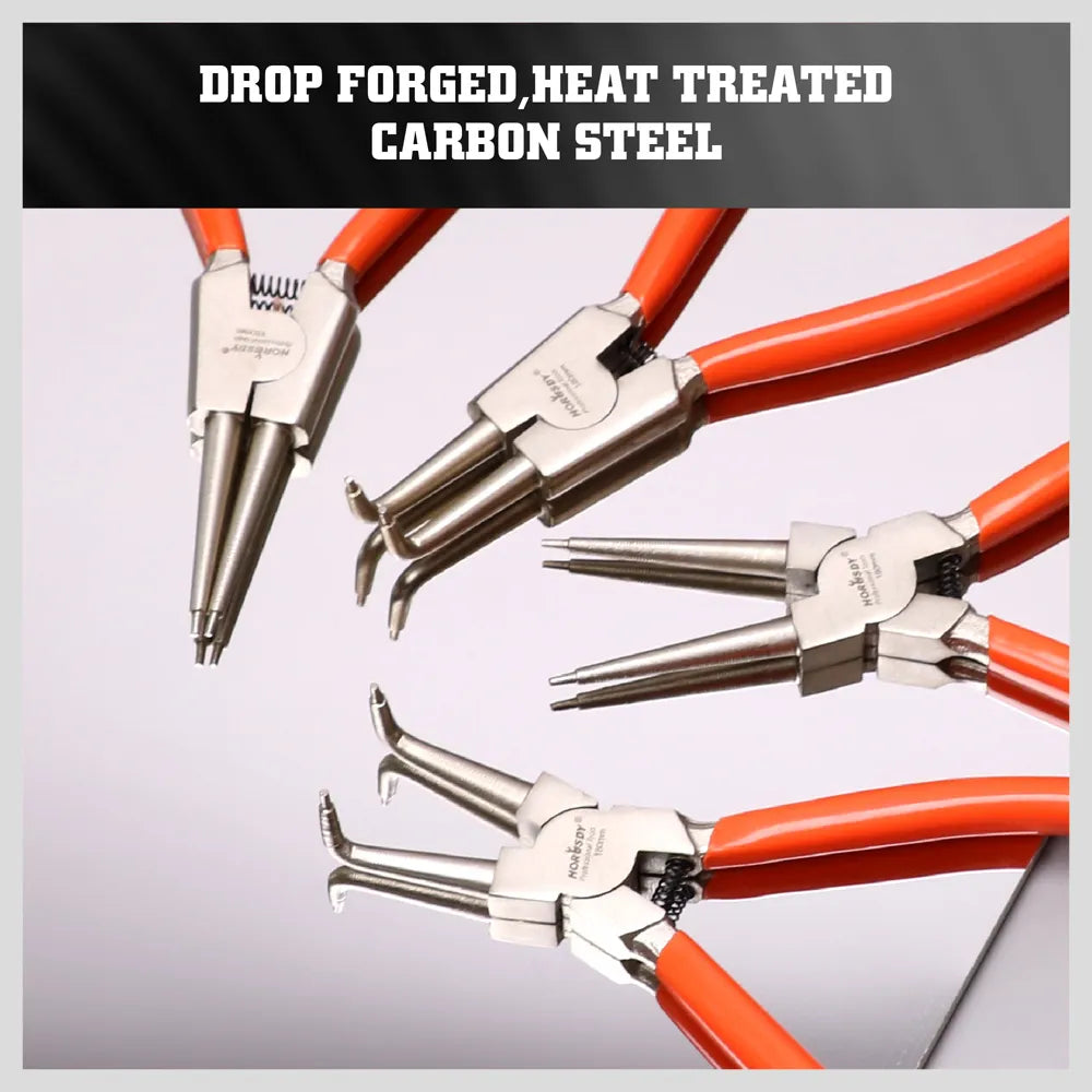 4-Piece 7″ Circlip Pliers Set | Internal, External, Bent, Straight Snap - South East Clearance Centre