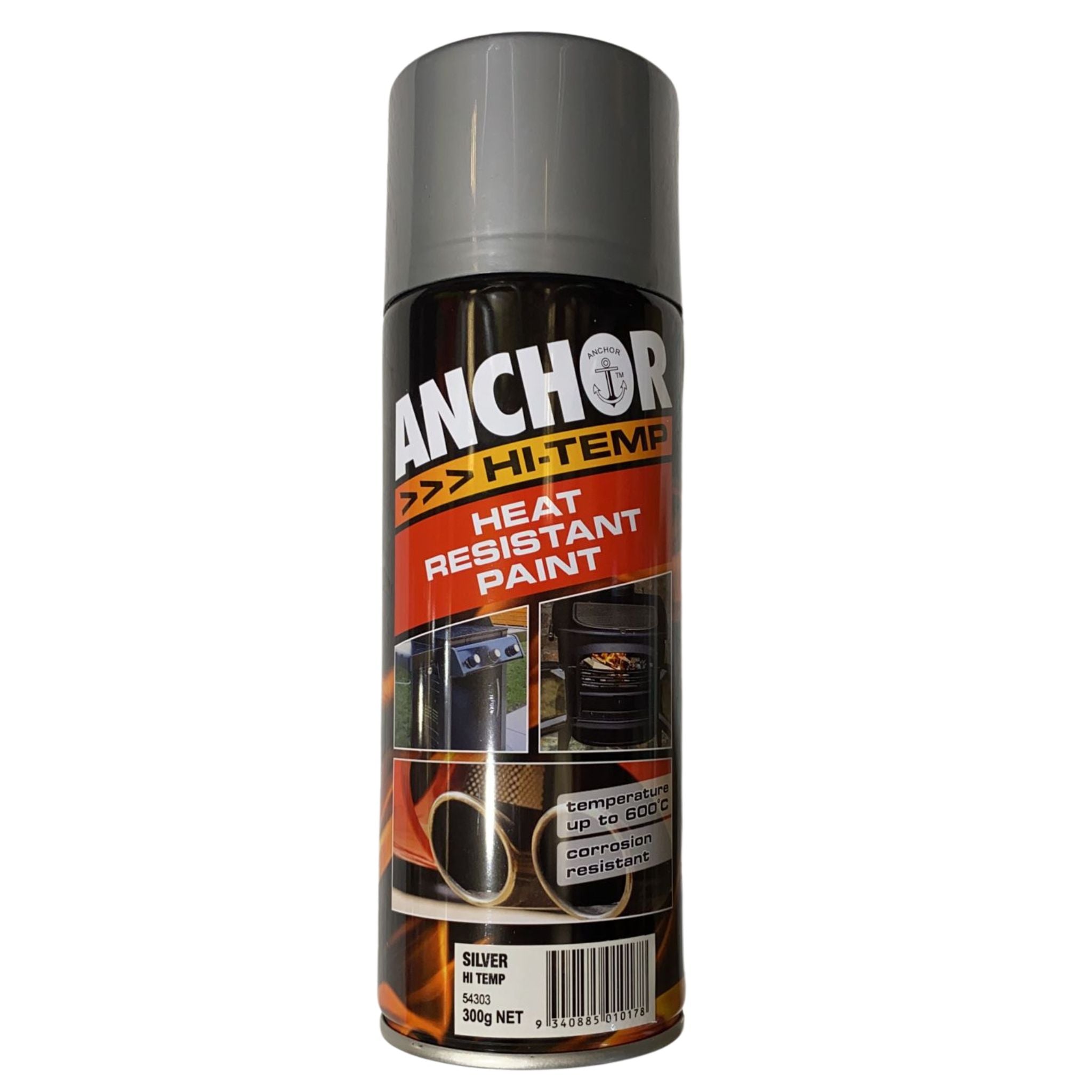 BOSTON ANCHOR HI TEMP HEAT RESISTANT PAINT | Up to 600° | 300g - SILVER - South East Clearance Centre