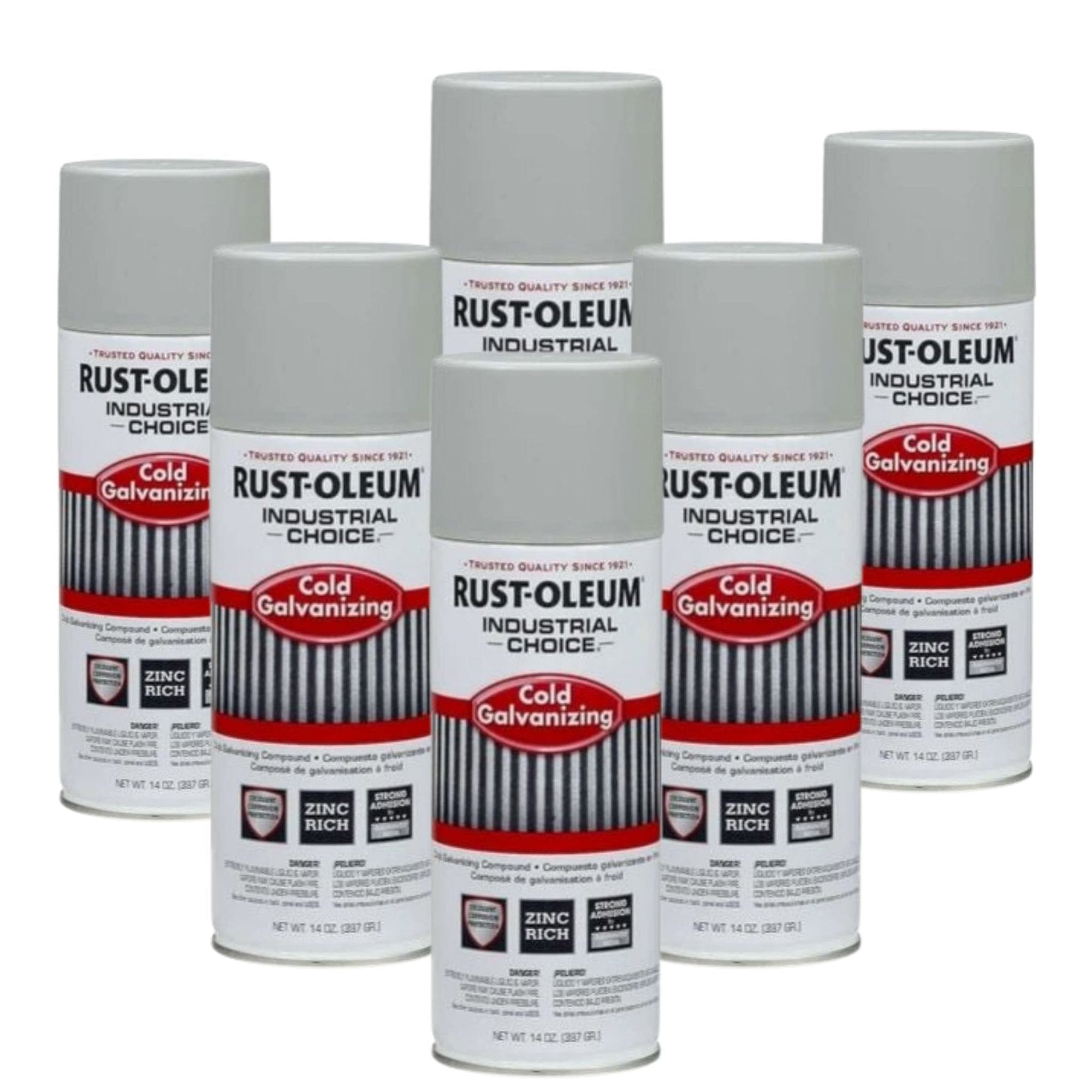 (6 Pack) Rustoleum Cold Gal Flat Zinc Rich Galvanising Spray - 397g x 6 cans - South East Clearance Centre