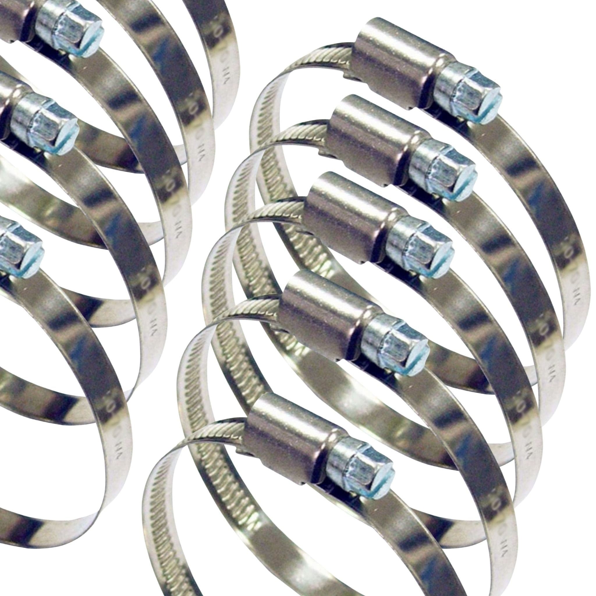 60-80mm - German Type 304 Hose Clamp - Fully Stainless Steel (10 Pieces) - South East Clearance Centre