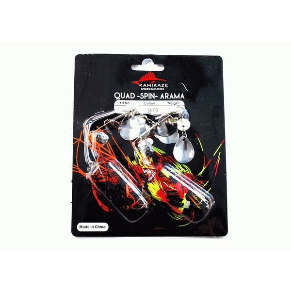 KAMIKAZE Quad Spin Arama Spinner Baits 14gr w plastic-2PkC - South East Clearance Centre