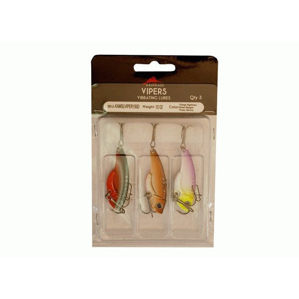 KAMIKAZE Metal Blades - Vibrating Lures 3 Pk D - 15gr -Color varied - South East Clearance Centre