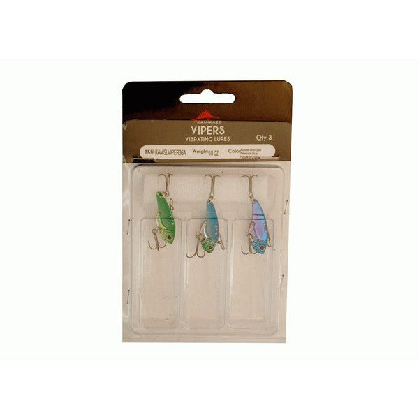 KAMIKAZE Metal Blades - Vibrating Lures 3 Pk A - 3.6gr -Color varied - South East Clearance Centre