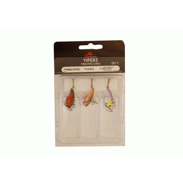 KAMIKAZE Metal Blades - Vibrating Lures 3 Pk D - 3.6gr -Color varied - South East Clearance Centre