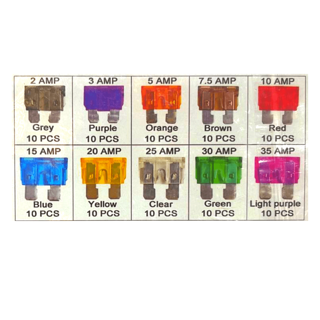 100 Piece Car Fuse Assortment Kit - South East Clearance Centre