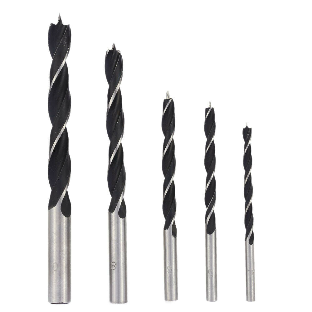 5 piece Three Point Wood Drill Bits | 4mm 5mm 6mm 8mm10m - South East Clearance Centre