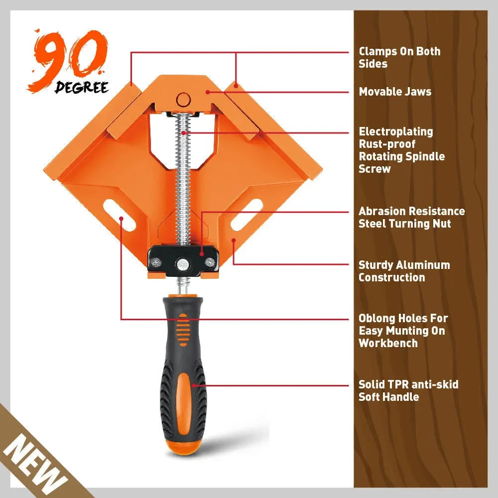 90° Right Angle Inside Corner Clamp Cast Metal Welding Woodworking Vice Holder - South East Clearance Centre
