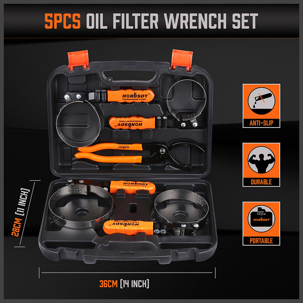 5 Piece Oil Filter Wrench Set - South East Clearance Centre