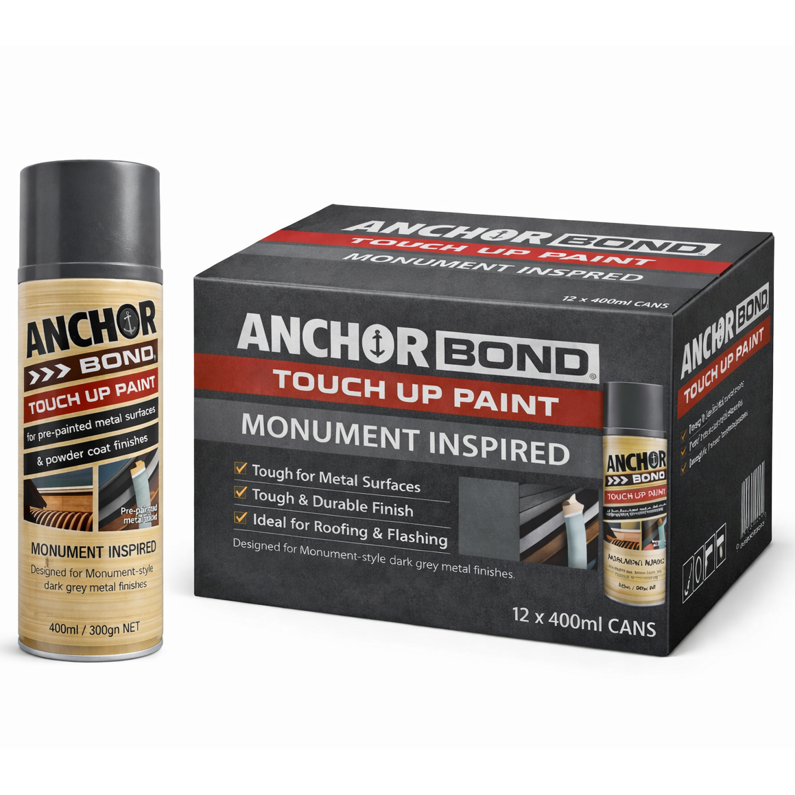 Anchor Bond Touch Up Paint – Monument Inspired – 400ml (12 Cans) - South East Clearance Centre