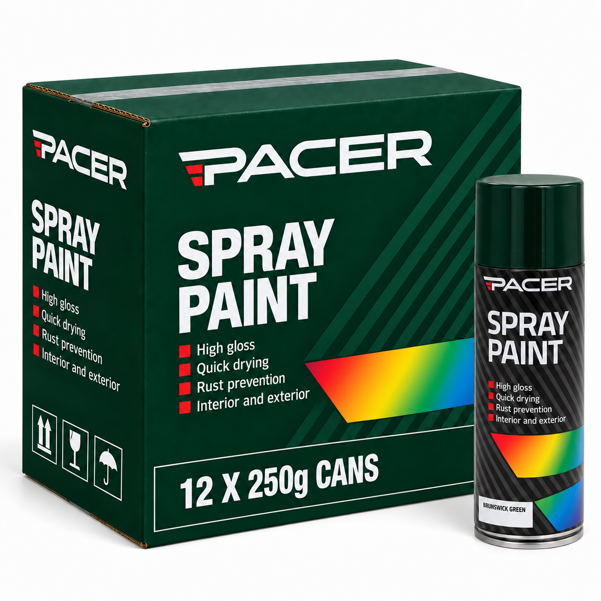Pacer Brunswick Green Enamel Spray Paint 250g (Box of 12)