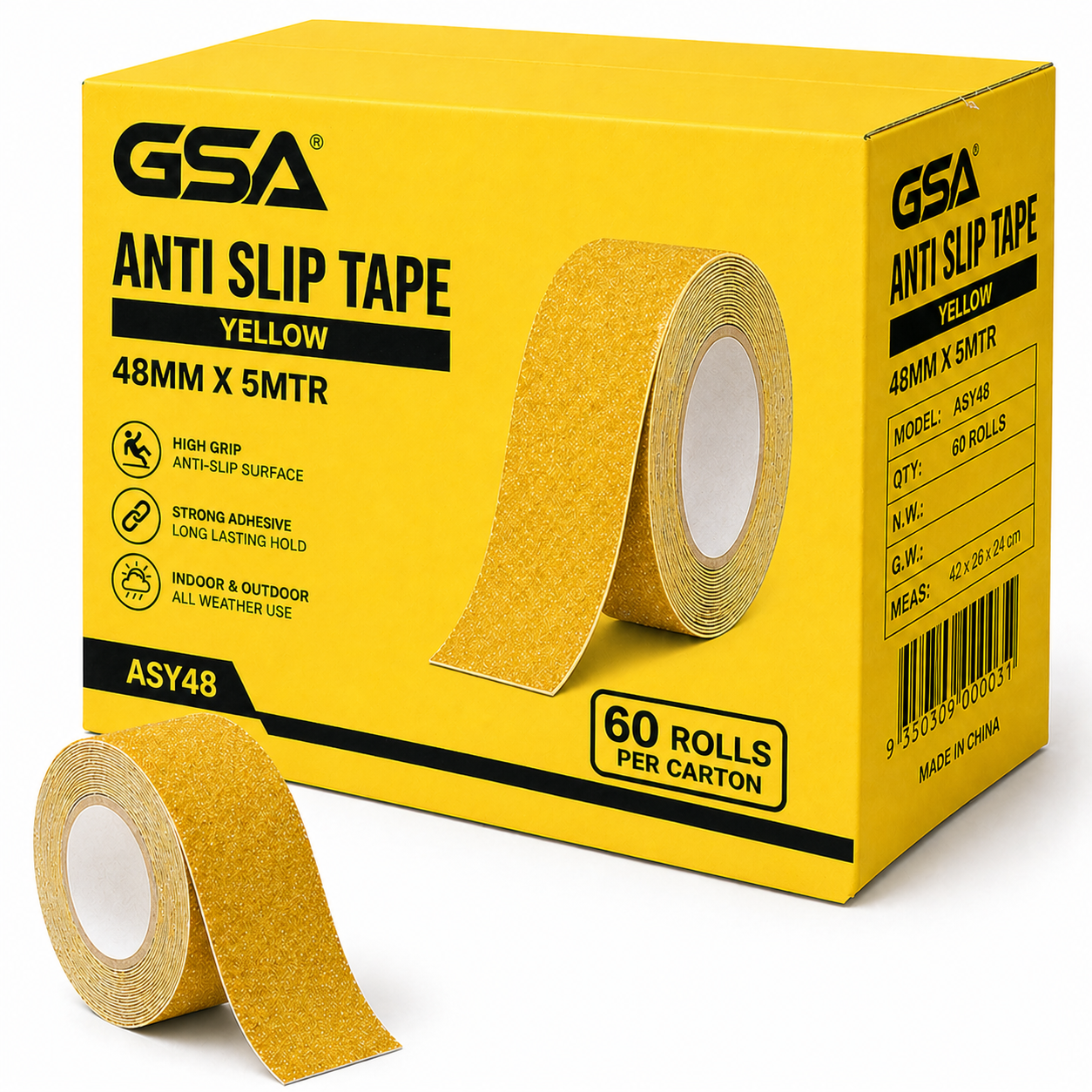 GSA Black Anti Slip Tape – Heavy Duty Non-Slip Safety Tape - 60 Rolls - South East Clearance Centre