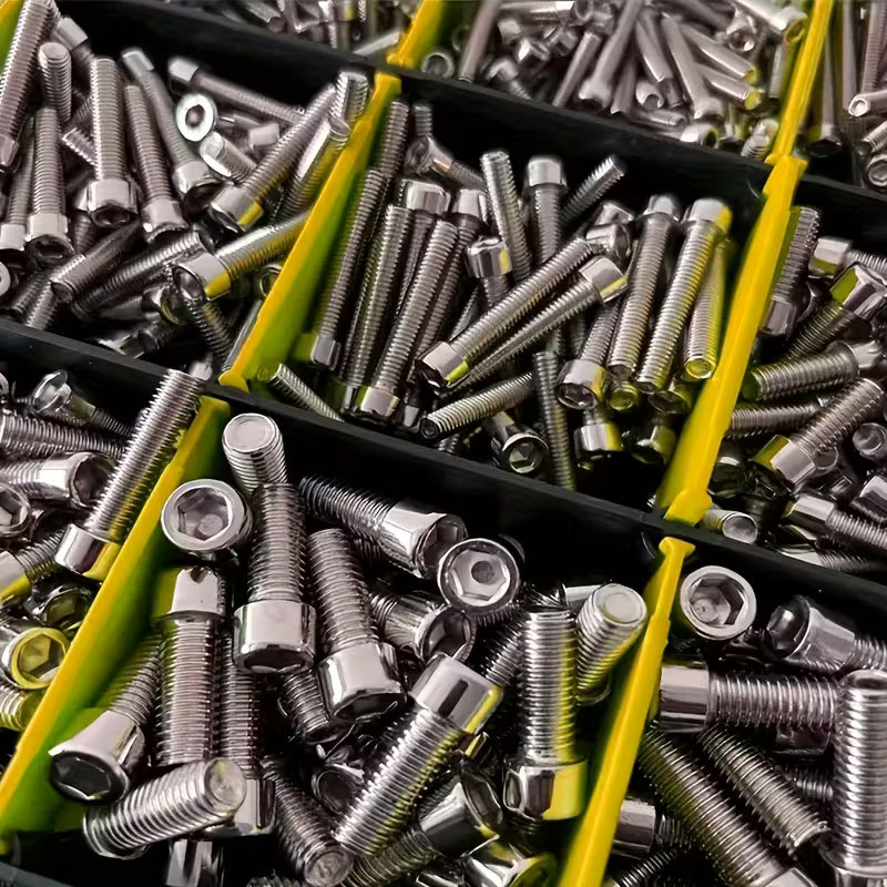 1018 Piece Stainless Steel Metric Hex Socket Cap Screw, Nut & Washer Assortment Kit - M4, M5, M6 & M8 Fasteners with Double-Sided Storage Case