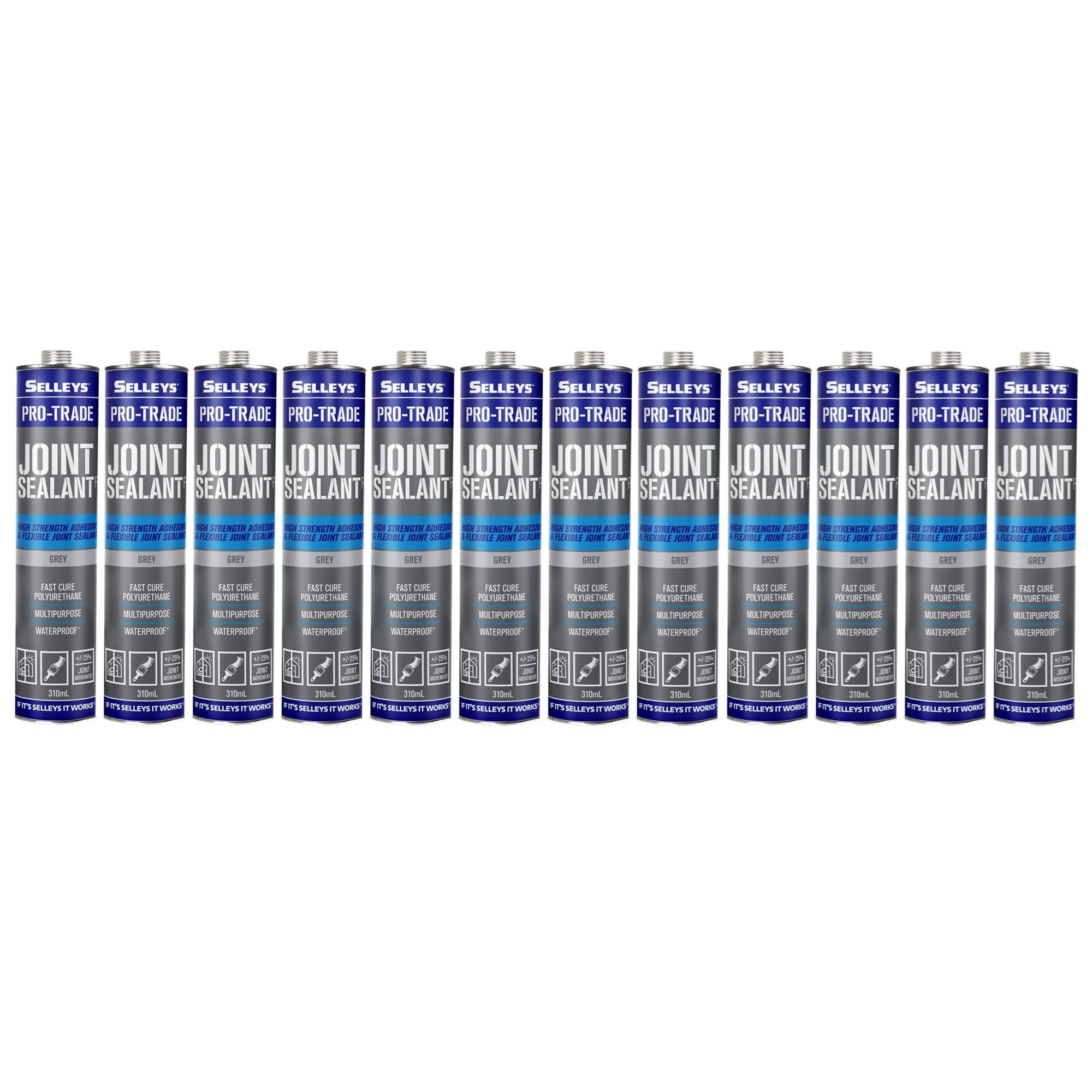 Selleys 102117 Pro Trade Joint Sealant Fast Cure FC 310ml Polyurethane Adhesive Grey One Box (12 Pack)