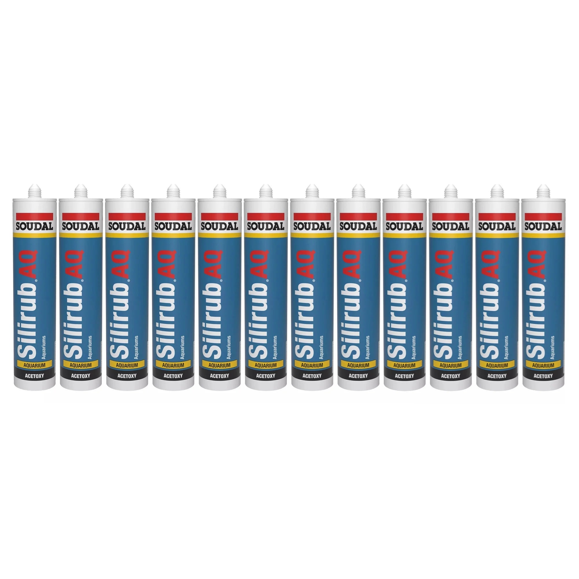 (12 Pack) Soudal 102543 Silirub AQ Aquarium High Modulus Acetic 310ml Translucent Box of 12 407046 - South East Clearance Centre