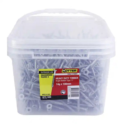 OTTER 14G x 100mm Bugle Batten Screws T17 – 500 Pack BBEG141005