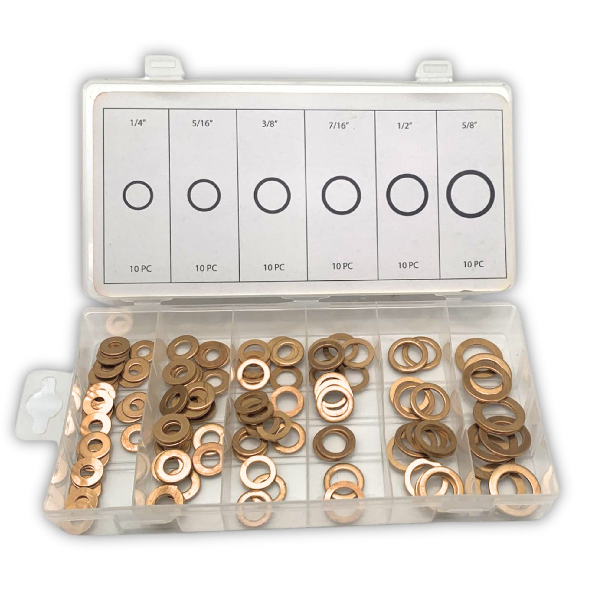 110 Piece Brass Washer Assortment Kit - South East Clearance Centre