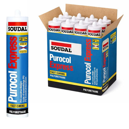 Soudal Purocol Express PU Construction Adhesive Clear Translucent 310ml 112524 - South East Clearance Centre