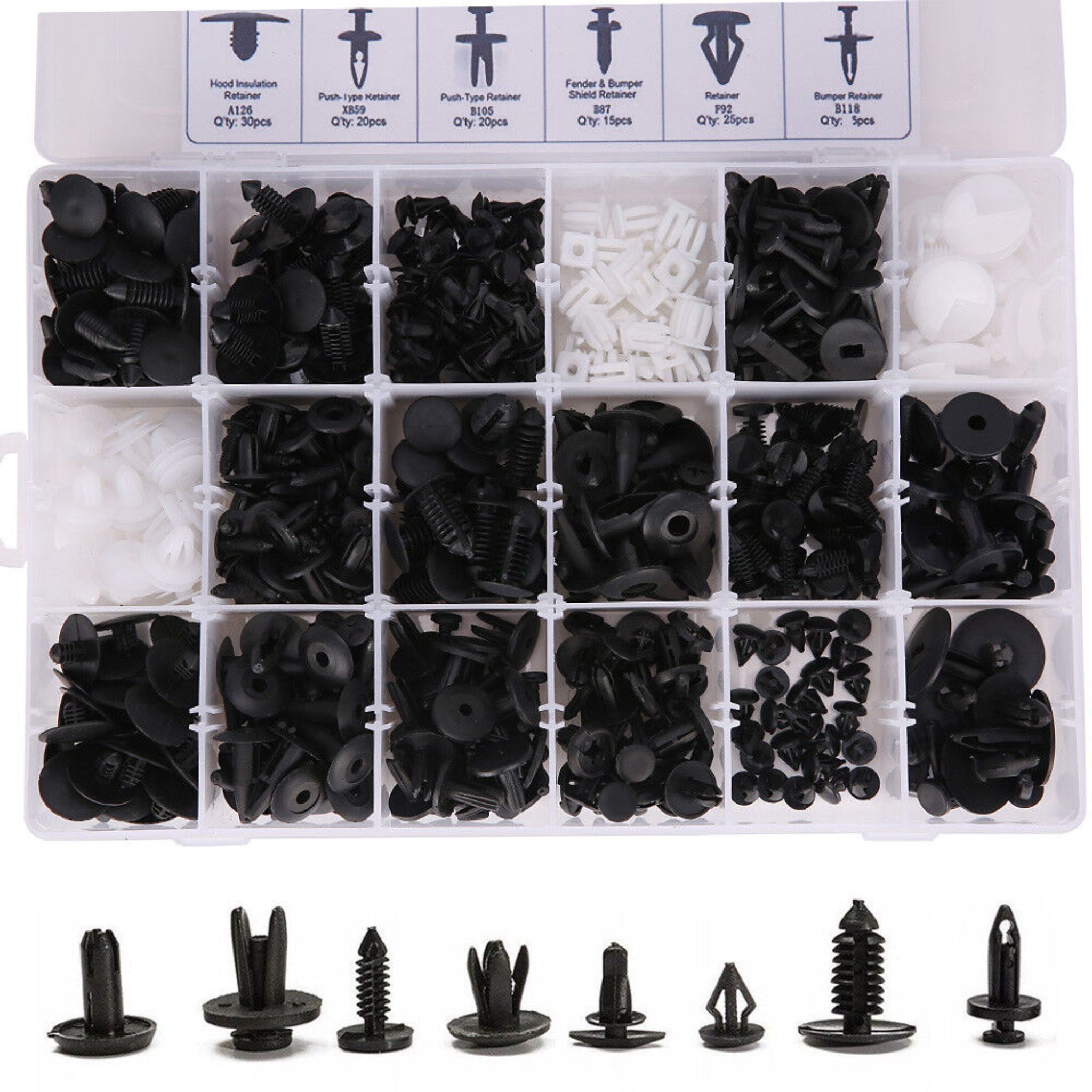415 Piece Auto Car Trim Plastic Clips Bumper Rivets Screws Panel Push Fastener Kit - South East Clearance Centre