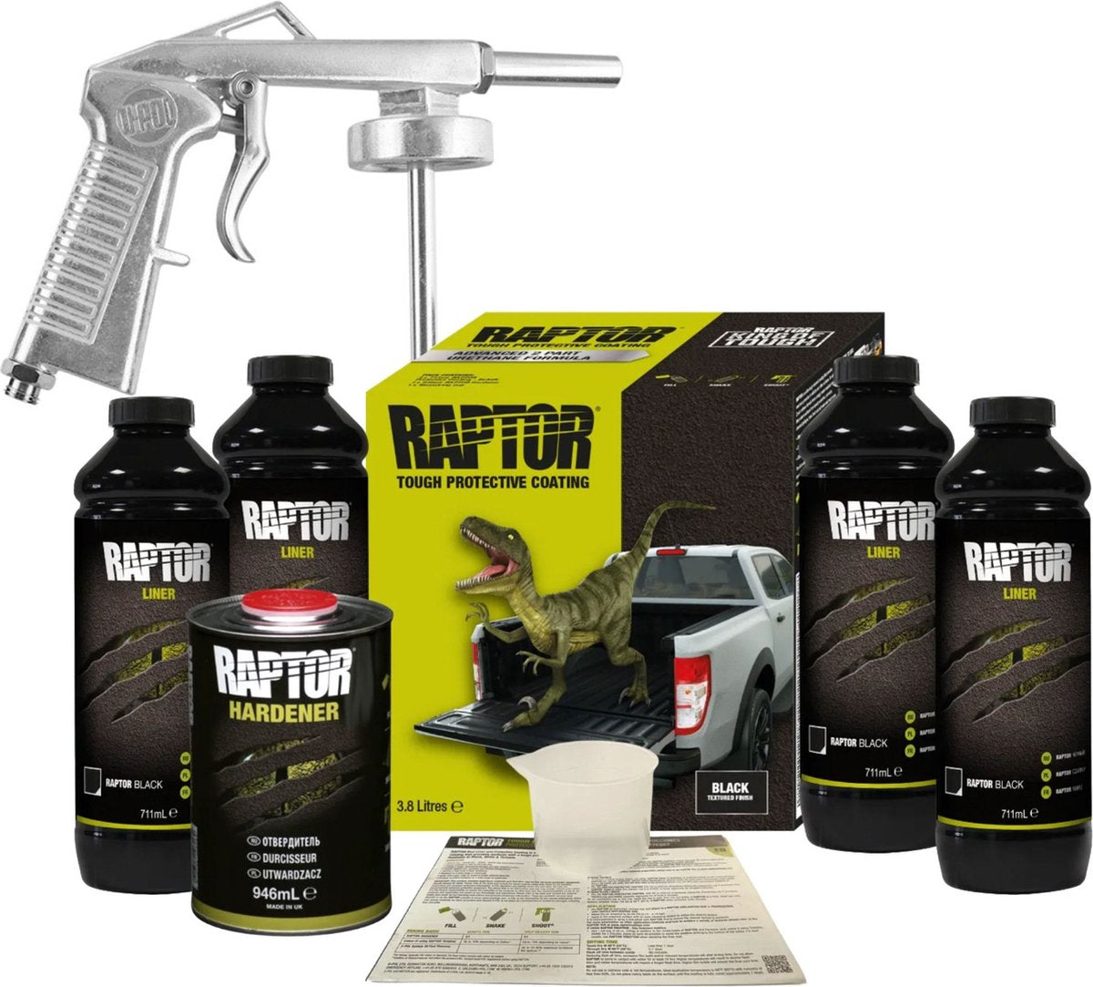 Raptor Liner Black Kit 4L + Spray Gun - South East Clearance Centre