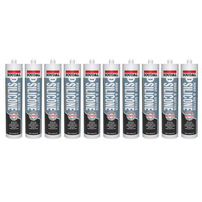 Soudal 127779 Trade Professional Roof & Gutter Silicone Clear 300ml (Box of 12) 128224