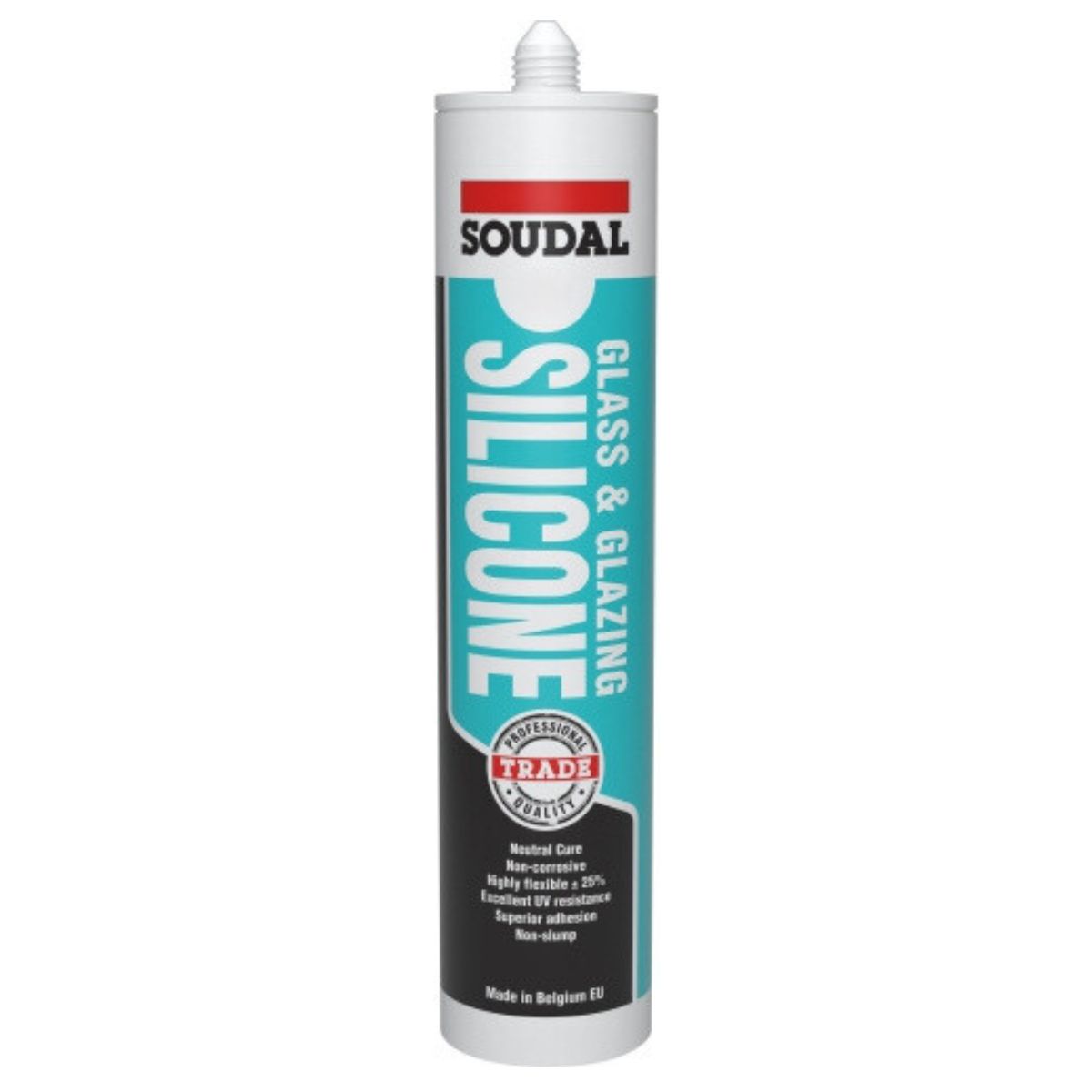 Soudal Trade Glass and Glazing Silicone, 300ml Matt Black 127781 - South East Clearance Centre