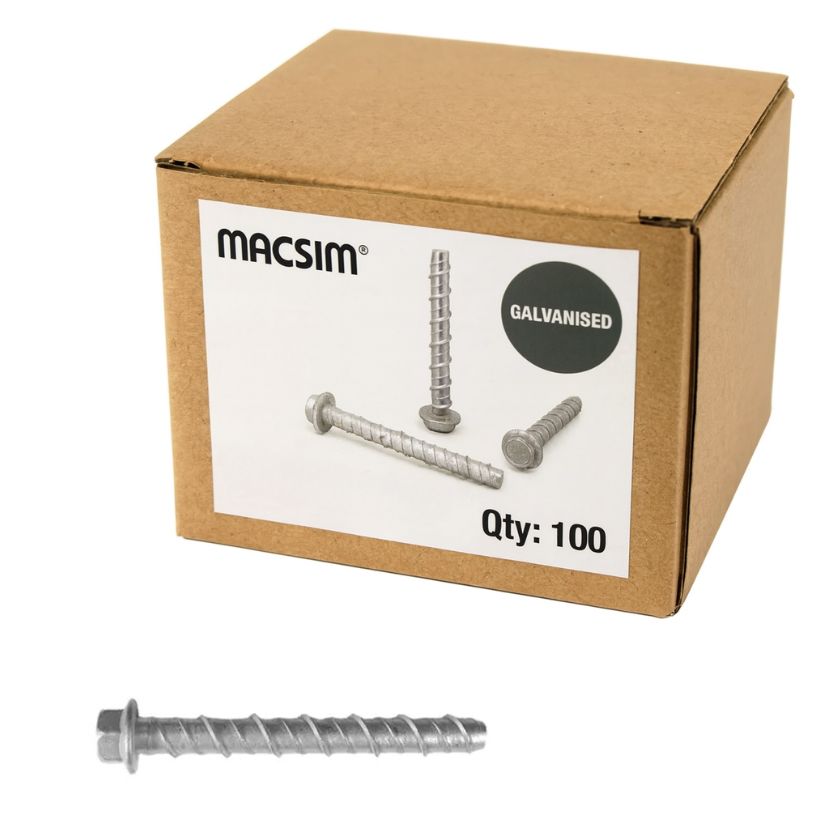 10MM x 100MM Galvanised Hex Head Screwbolt – 100 Pack