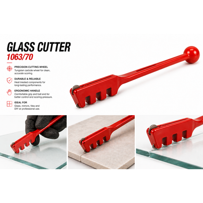Glass Cutter 1063/70 – Precision Tungsten Carbide Wheel, DIY & Trade Use - South East Clearance Centre