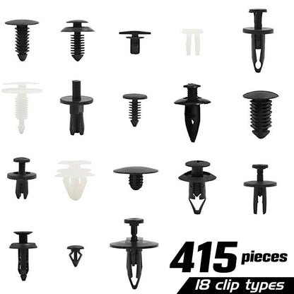 415 Piece Auto Car Trim Plastic Clips Bumper Rivets Screws Panel Push Fastener Kit - South East Clearance Centre