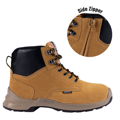 King's Wheat Lace-Up Zip Sided Ankle Boot - South East Clearance Centre