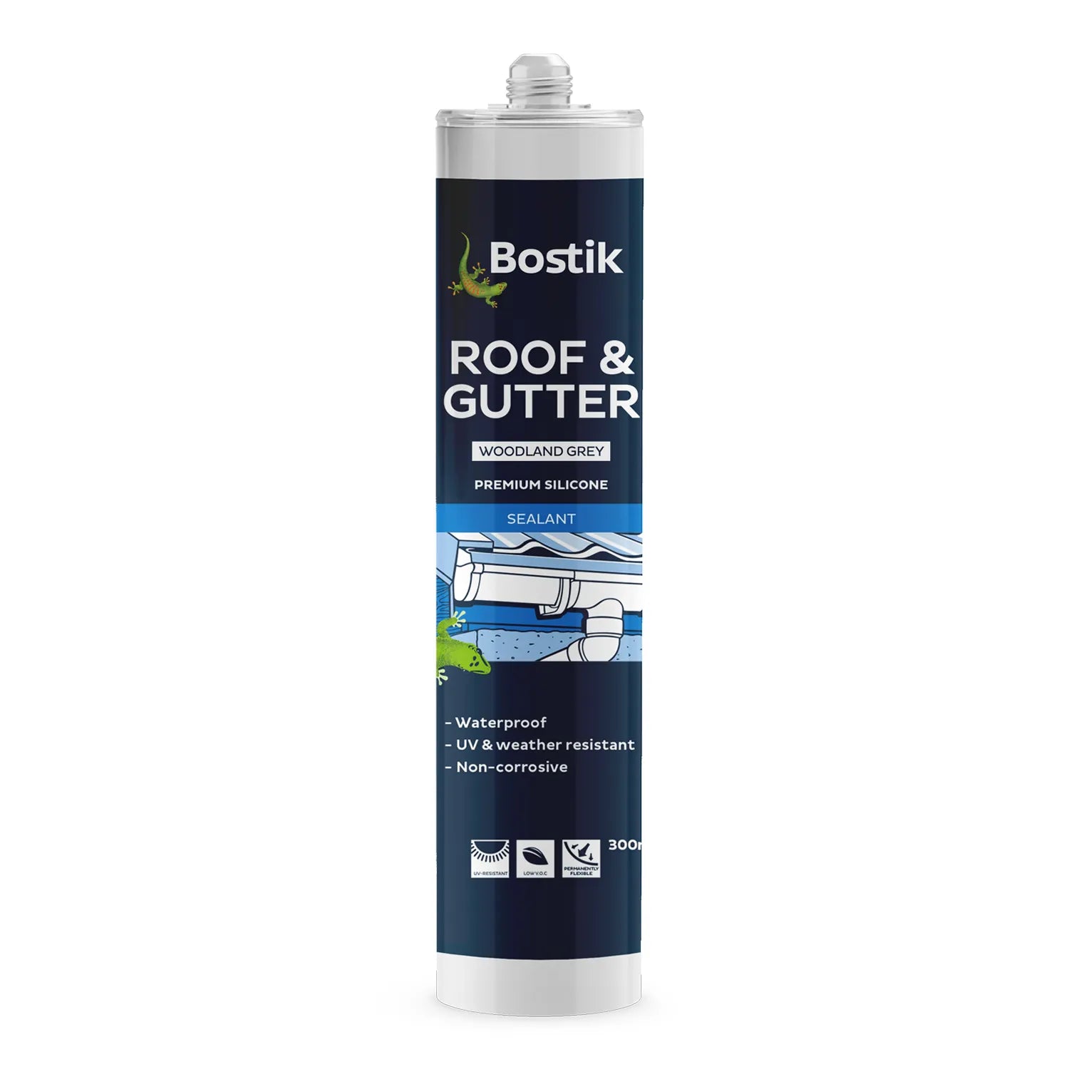 Bostik Roof and Gutter Silicone Sealant (Woodland Grey) - Box of 6
