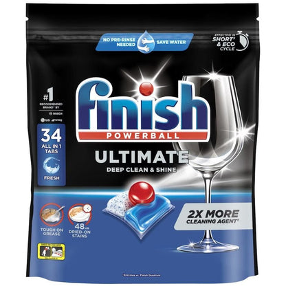 (510 Tablets) - Finish Powerball Ultimate Dishwasher Tablets Fresh (34 Pack – Carton of 15)