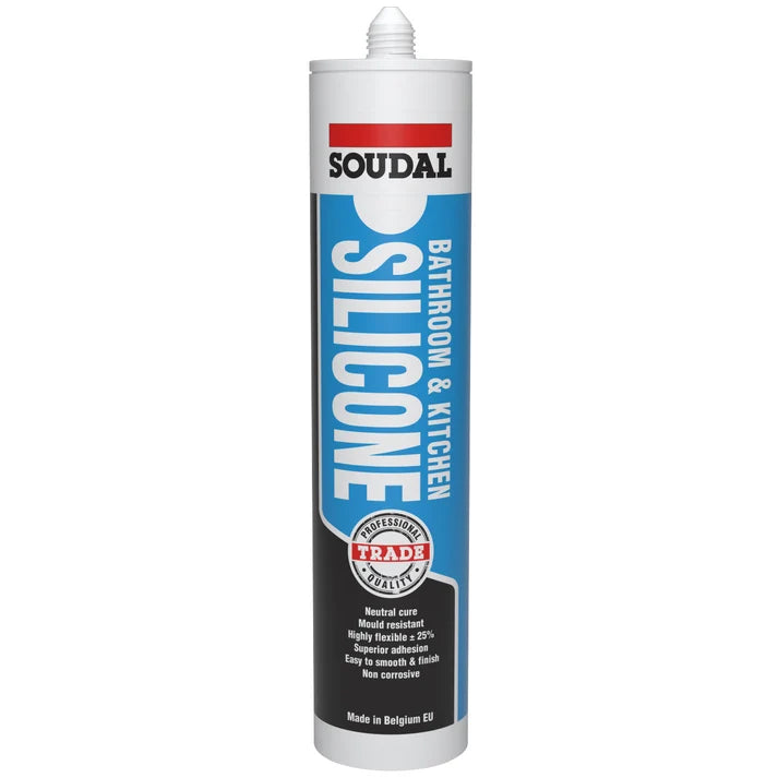 Soudal 154228 Trade Professional Bathroom & Kitchen Silicone Grey 300ml Box of 12