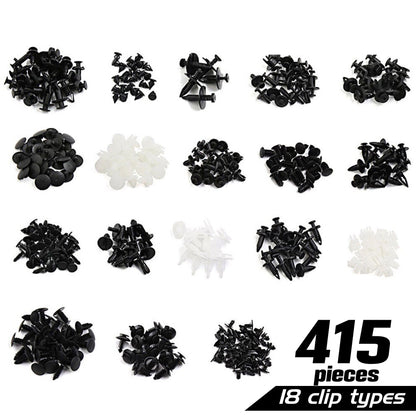 415 Piece Auto Car Trim Plastic Clips Bumper Rivets Screws Panel Push Fastener Kit - South East Clearance Centre