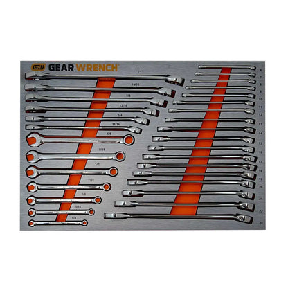 GEARWRENCH 31 Pc. Long Pattern Combination Wrench Set in EVA Tray (Metric/SAE) [83991] - South East Clearance Centre