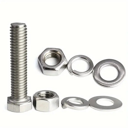 480 Piece Stainless Steel Fastener Kit, M4 & M5 Hex Head Screws, Bolts Assortment Kit - South East Clearance Centre