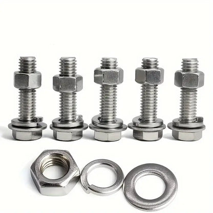 480 Piece Stainless Steel Fastener Kit, M4 & M5 Hex Head Screws, Bolts Assortment Kit - South East Clearance Centre
