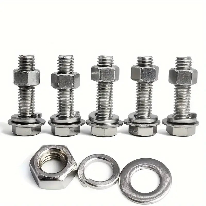 480 Piece Stainless Steel Fastener Kit, M4 & M5 Hex Head Screws, Bolts Assortment Kit - South East Clearance Centre