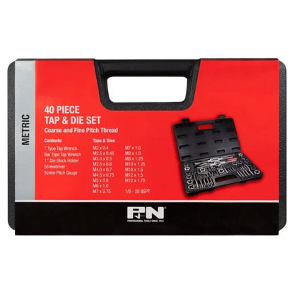 P&N 40 Piece Metric Tap & Die Set – Coarse & Fine Pitch Thread Repair Kit 166044650