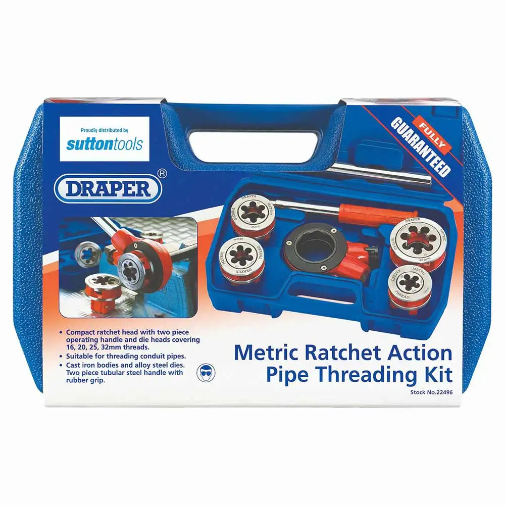 Sutton Tools DRAPER M16-32 Conduit Metric Pipe Threading Kit M4550001