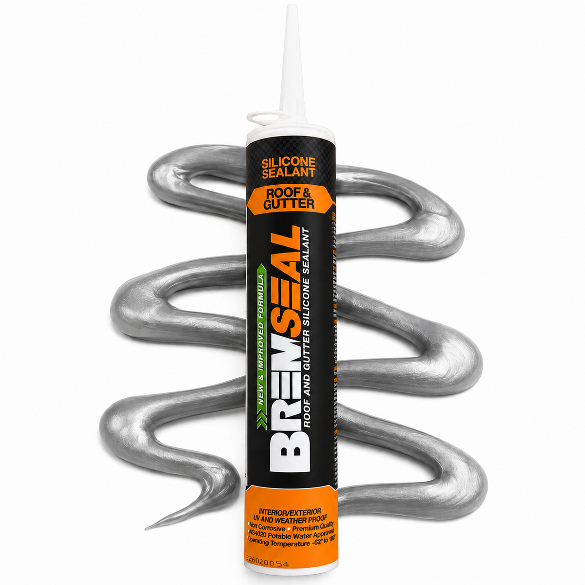 Bremick Aluminium Grey Roof & Gutter Silicone Bremick 300ml (Box of 20)