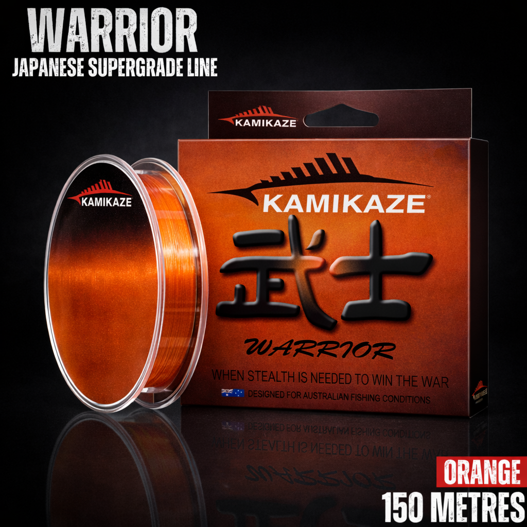Kamikaze WARRIOR Japanese Super Grade Fishing Line Monofilament - 150m (4lb) ORANGE