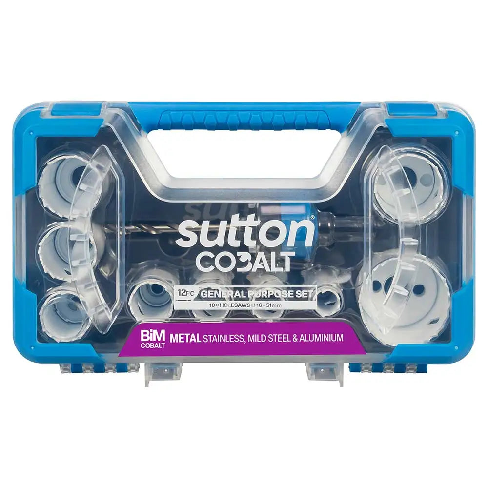 SUTTON 16-51mm G/Purp Bi-metal Holesaw Set - Metal/Wood - 12 Piece H125SG12A