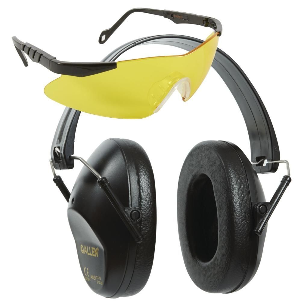 Allen Reaction Shooting Earmuffs 26dB & Safety Glasses Combo Set - 2316