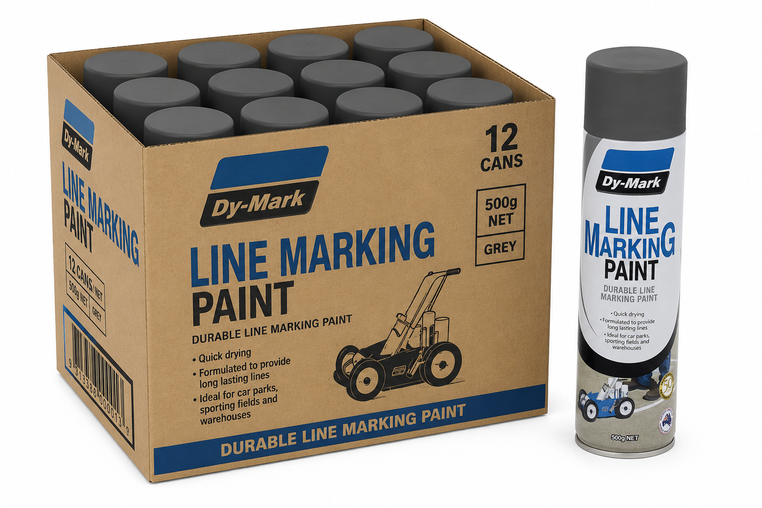 Dy-Mark Line Marking Paint Dark Grey 500g – Box of 12