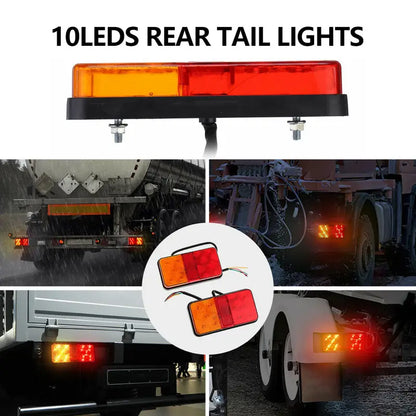 Twin Pack | 10 LED Trailer Tail Lights, Stop Indicator, Rear Lamp (150x80x30) - South East Clearance Centre