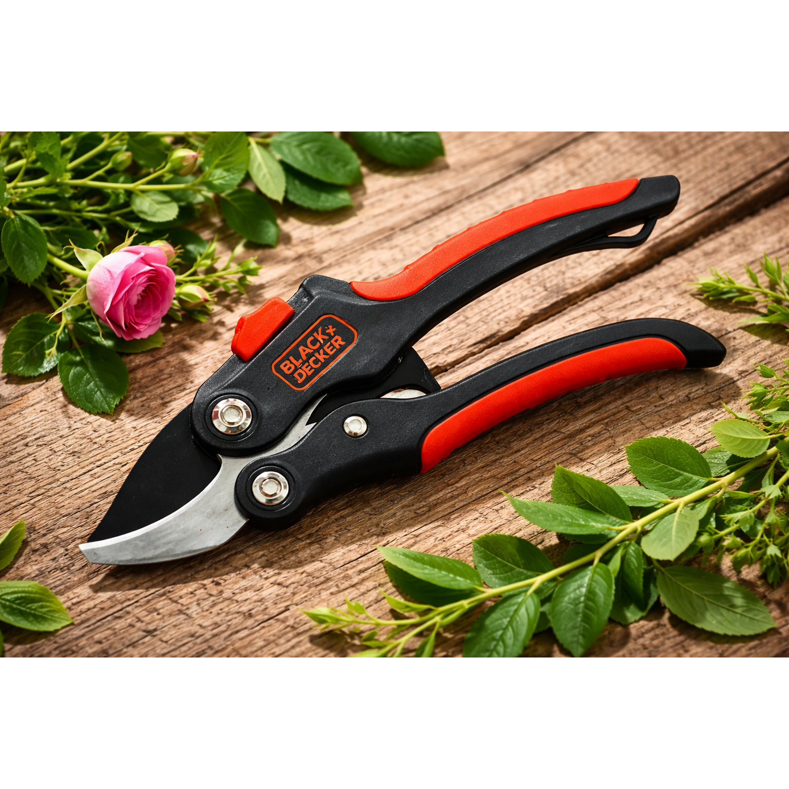 Black & Decker Bypass Pruning Shears – Soft Grip Garden Secateurs