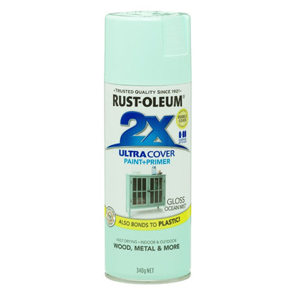 Rust-Oleum 2X Ultra Cover Gloss Spray Paint – Ocean Mist - South East Clearance Centre